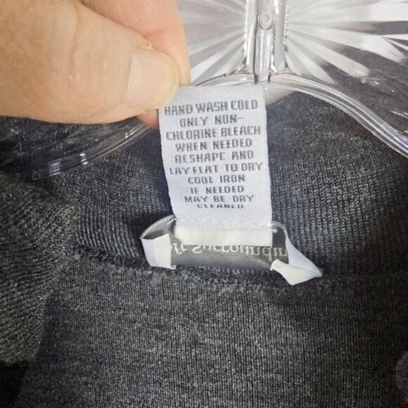 Soft Surroundings Wool Blend Tunic PL Velvet Trim Relaxed Quiet Luxury Neutral - Picture 5 of 8